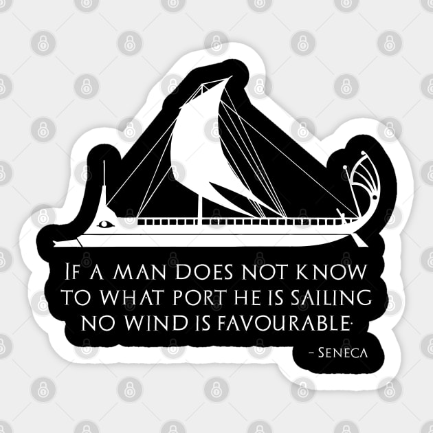 Ancient Roman Greek Stoic Philosophy Seneca Quote Sticker by Styr Designs